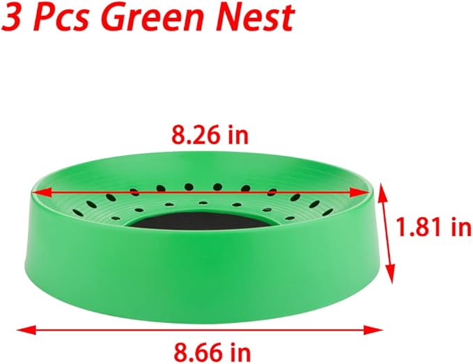 VTurboWay 6 Pack Plastic Pigeon Nest Small Bird Nesting Bowls Quails Breeding Hatching Nest (Blue and Green)