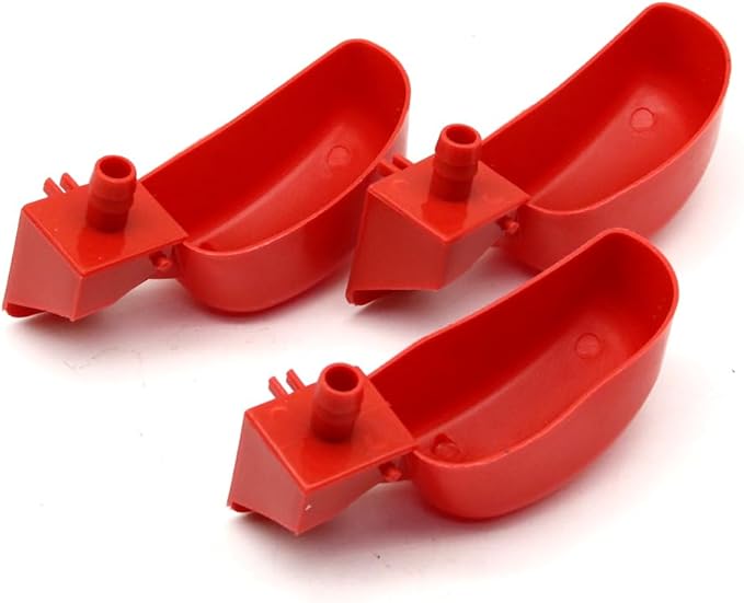 12Pcs Quail Water Cups Pigeon Automatic Bird Waterer for Cage Hang Drinker Breeding Poultry Drinking Bowls(Red)