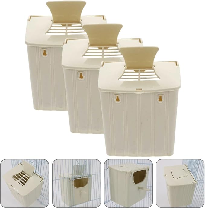 Alipis Bird Breeding Box 3-Pack Hanging Plastic Nesting Box for Parakeets Finches Indoor Outdoor Garden Bird Nesting House