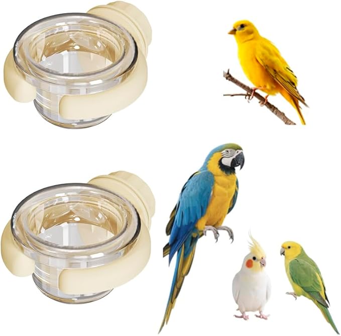 2Pcs Bird Feeding Bowls with Clamp，Small Bird Feeding Cup for Parrots, Rose-Ringed Parakeets, Conures, budgerigars and Lovebirds.