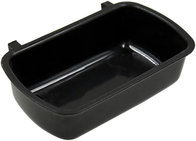Pet Feeder Small Animal Water Food for Case with Hooks Cage Hook Cup Bowl Rectangle for Bird Hamster Parrot
