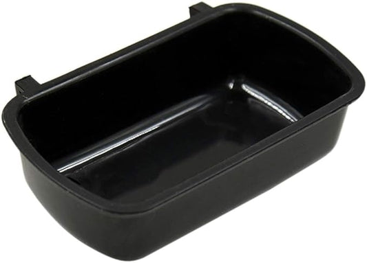 Pet Feeder Small Animal Water Food for Case with Hooks Cage Hook Cup Bowl Rectangle for Bird Hamster Parrot