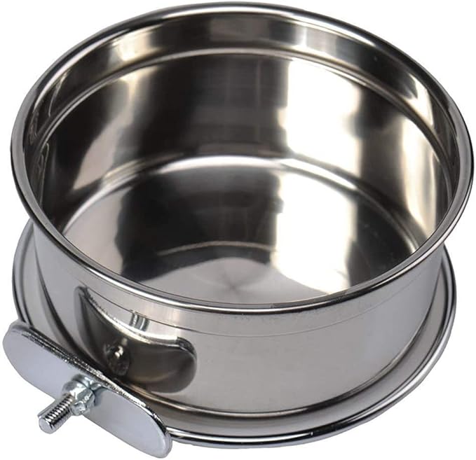 Bird Water Bowl Stainless Steel Bird Feeder for Cockatiel Conure Parakeet Chinchilla 10 Ounce