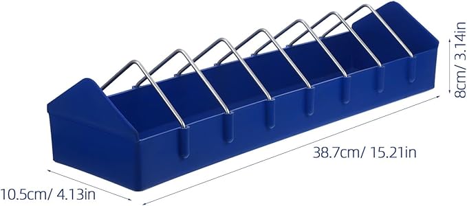 BESPORTBLE Thickened Plastic Food Tank for Birds Versatile Feeding Trough with Multiple Slots for Pigeons Parrots and Small Birds - Easy to and Maintain (15.24X4.13X3.15 Inch)