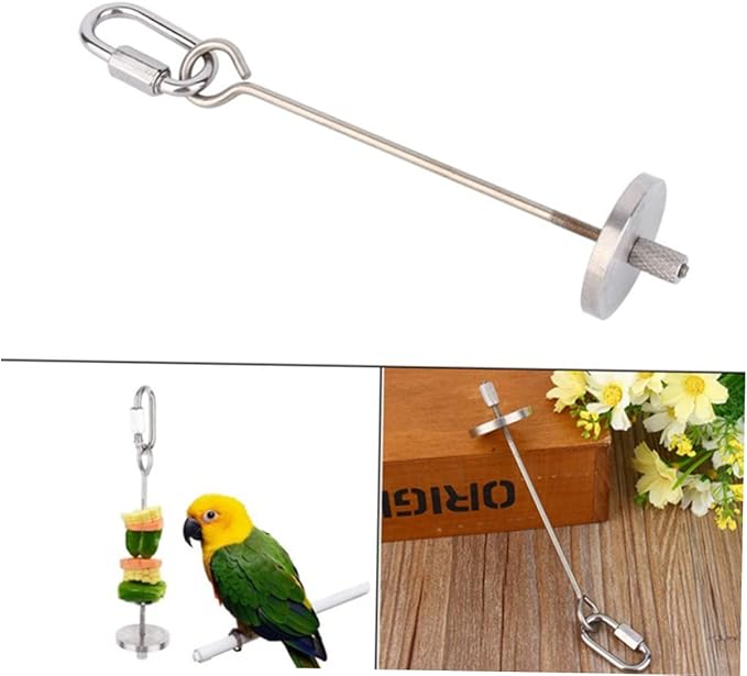 YARNOW Bird Parrot Feeder Tool Fruit Vegetable Holder Skewer for Parakeets Cockatiels Cockatoos Engaging Foraging