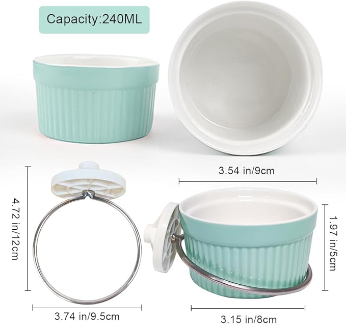 Bird Feeding Cups Parrot Food Cage Bowl Clamp Holder Coop Cup, Ceramic Bird Cage Water Bowl, Pet Feeder Cage for Parakeet African Greys Conure Cockatiels Lovebird Budgie-Blue