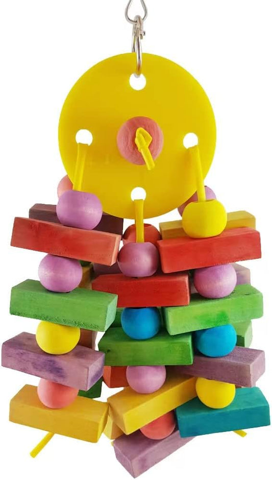 YF-ANEN Bird Chew Toys - Parrot Cage Bite Toy Wooden Blocks Bird Parrot Toy for Small and Medium Cockatoos and Various Birds
