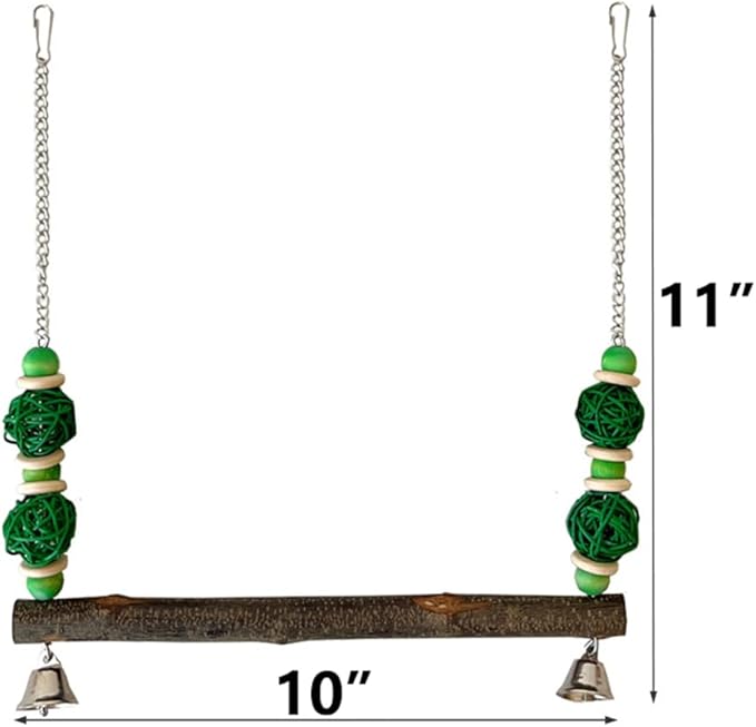 Bird Swing Conure Toys, Parrot Climbing Hammock for Parakeet, Lovebird, Budgie, Cockatiel, Conure, Small Birds