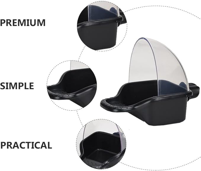 STOBOK Plastic Bird Feeder, Bird Bath Tub, Suitable for Small Parrots and Finches, 12.50x12.50x12.50cm
