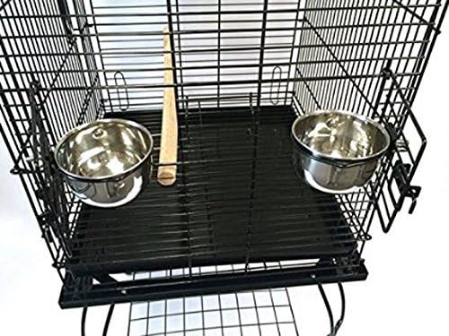 65-Inch Open and Close Dome Plays Top Parrot Lovebird Cockatiel Cockatiels Parakeets Cage Tight 5/8-Inch Bar Spacing with Removable Rolling Stand