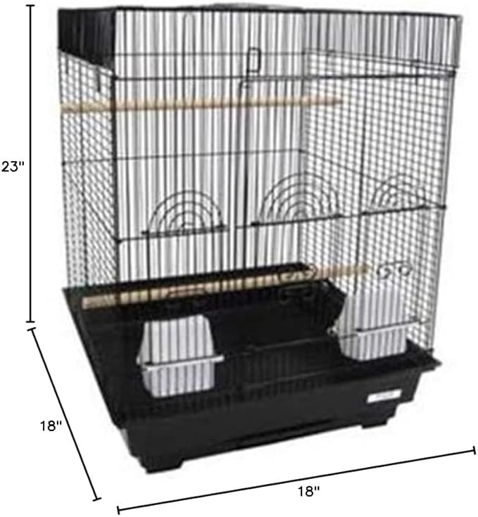 YML Flat Top Small Bird Cage in Black