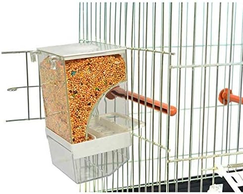 Bird AutomaticAuto Feeder No Mess Feeding Station Acrylic Transparent Clear Acrylic Suitable for Parakeet, Canary, Budgie, Cage, Aviary