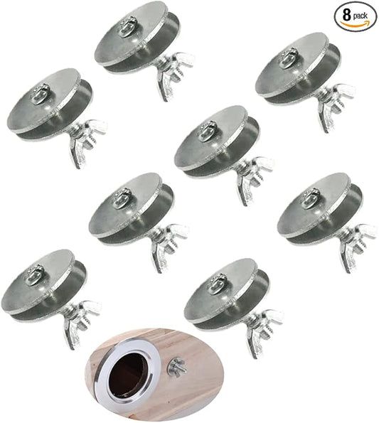 8 Sets Bird Cage Screws Bulkhead Fitting Screw Kit with Washer & Retaining Nuts DIY Mounting Birds Nest Fasteners for Bird Nesting Hanging House Parrot Breeding Box Feeder Stand Perches