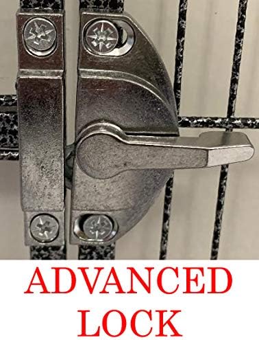 Mcage Extra Large Wrought Iron Double Cage with Center Slide Out Divider 3-Levels Ferret Chinchilla Sugar Glider Cage with Removable Rolling Stand