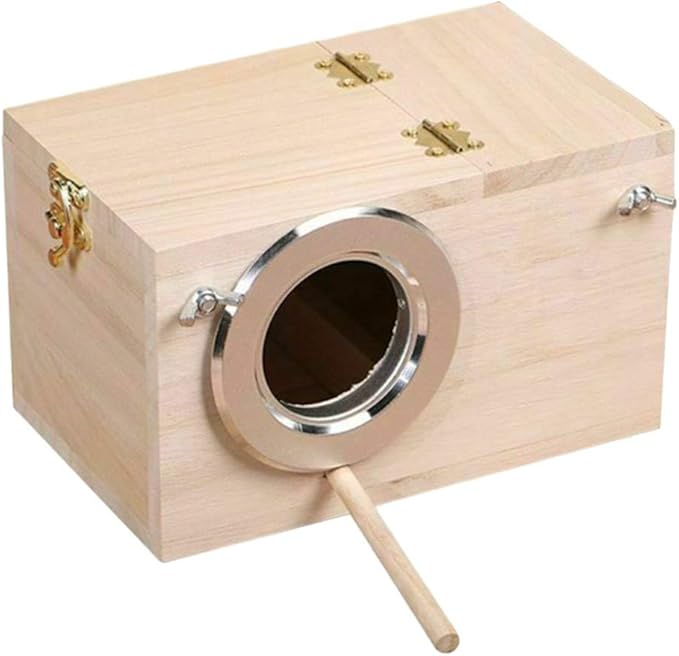 Parakeet Nesting Box Bird Nest Breeding Box Cage Wood House for Finch Lovebirds Cockatiel Budgie Conure Parrot