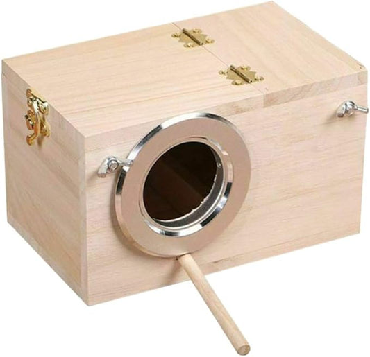 Parakeet Nesting Box Bird Nest Breeding Box Cage Wood House for Finch Lovebirds Cockatiel Budgie Conure Parrot