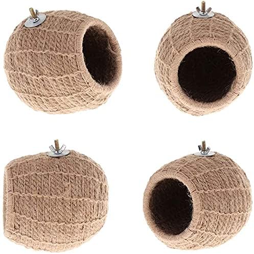 Litewoo Bird Breeding Nest Warm Rope Bed House for Small Medium Bird Parrot Parakeet Conure Cockatiel Canary Finch Lovebird Budgie (D: Hemp Rope)