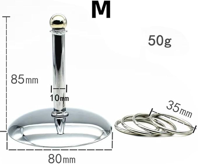 Fosrion Stainless Steel Parrot Ring Toss Toy, Interactive Training & Enrichment Toy for Parrots – Bite-Proof, Anxiety Relief, Exercise Fun for All Kinds of Parrot (Medium)