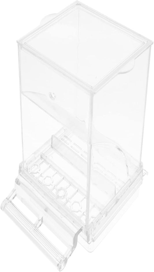 Milisten Automatic Bird Cage Feeder for Parrots Transparent Acrylic Pet Bird Food Dispenser No Spill Design for Parakeets Cockatiels and Lovebirds Birdhouse Feeder for Wild