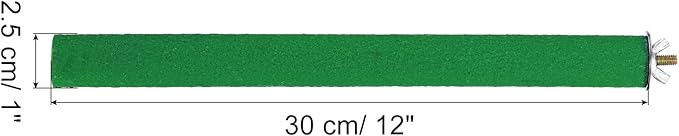 PATIKIL 1x12 Bird Paw Grinding Stick, Bird Wood Perch Stand Cage Accessory for Small Bird Parrot Lovebird Parakeet Cockatiel, Green