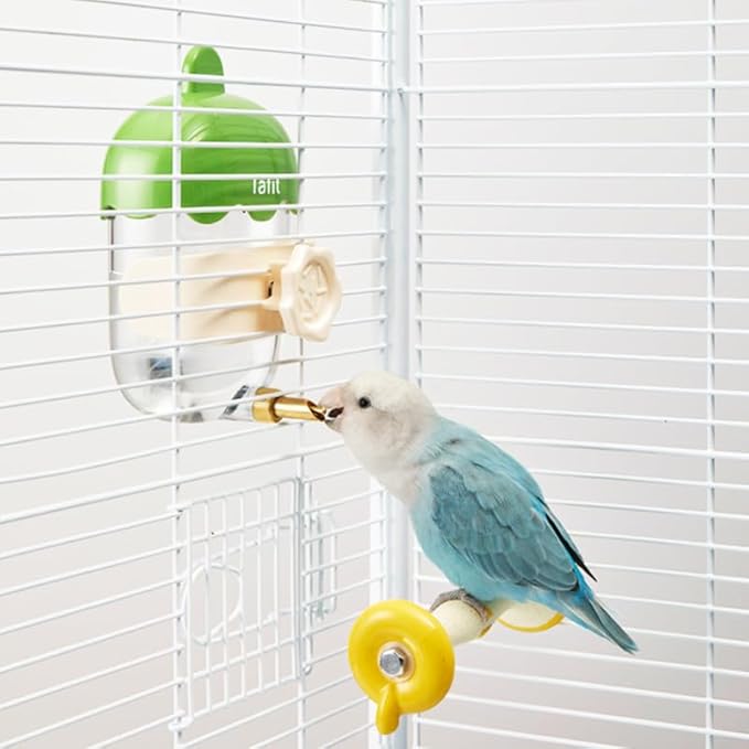Leak-Proof & Chew-Proof Hanging Water Dispenser No Drip for Birds, Chinchillas, Guinea Pigs, Ferrets, Rats, Rabbits, Bunnies, Parrots, Squirrels, and Other Small Animals - Green, 12oz