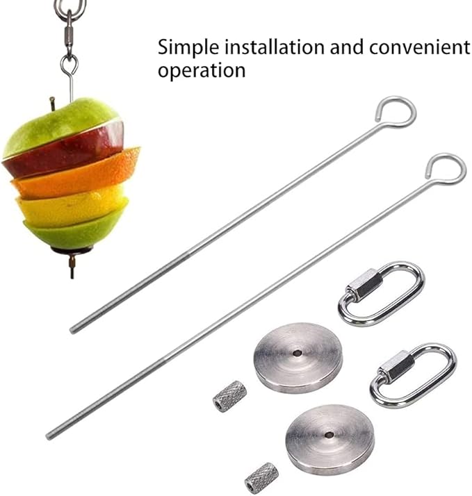 Bird Food Holder, Stainless Steel Parrot Fruit Vegetable Stick Holder, Foraging Toy, Bird Treat Skewer for Parrots, Macaws, Parakeets, Cockatiels, Budgies (3 pc)