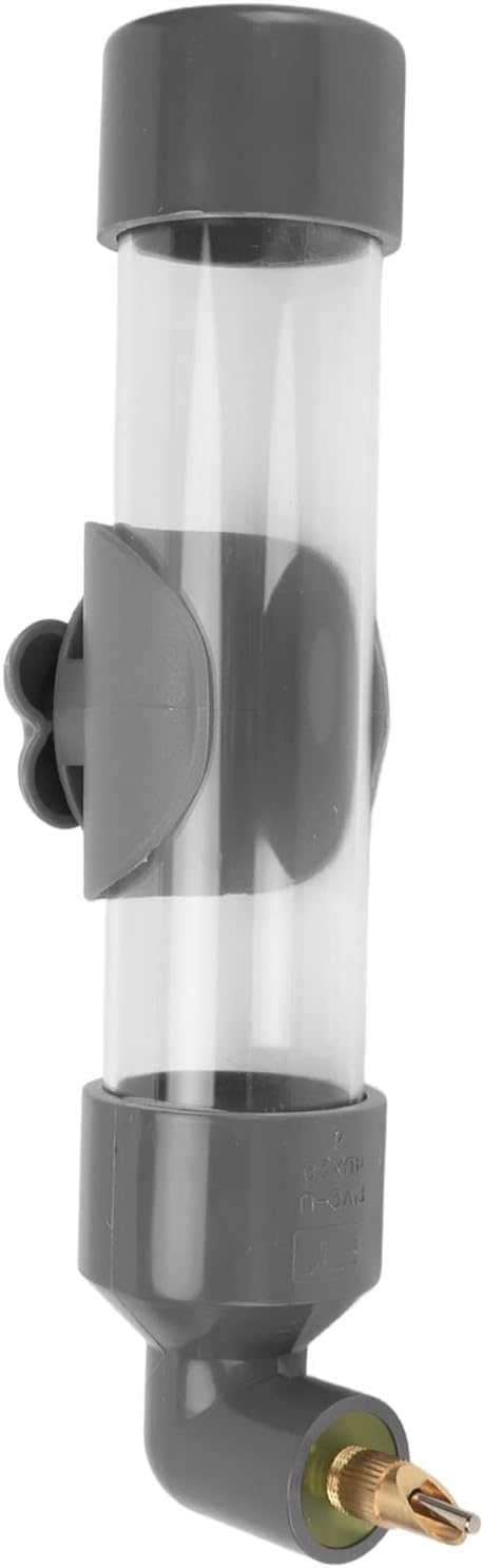 Parrot Automatic Drinking Device - Acrylic Bird Water Bottle for Small to Large Parrots - Safe, Leakproof, Easy to Install - Pet Bird Water Feeder - 220ml Capacity (Gray)