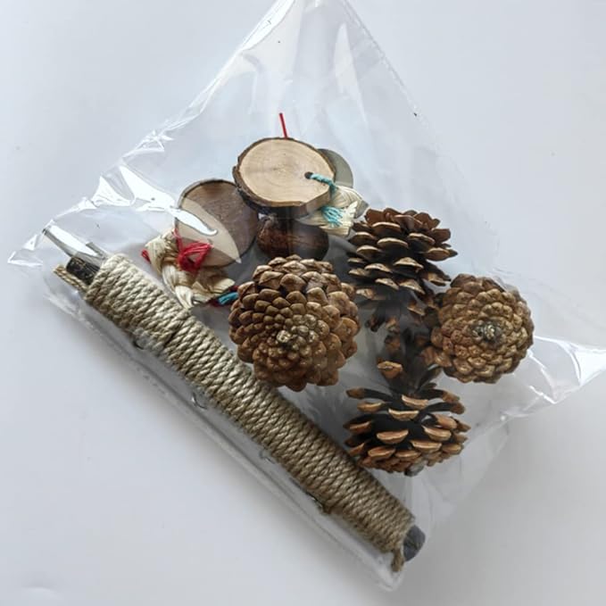 Bird Perches Stand Bird Hemp Perches with Chewing Toys, Birdcage Wood Stand Tree Perches for Birds Cockatiels Parrots Conures Macaws Finches (Large)