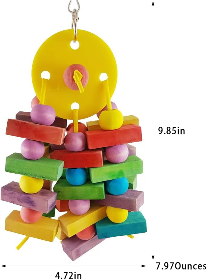 YF-ANEN Bird Chew Toys - Parrot Cage Bite Toy Wooden Blocks Bird Parrot Toy for Small and Medium Cockatoos and Various Birds