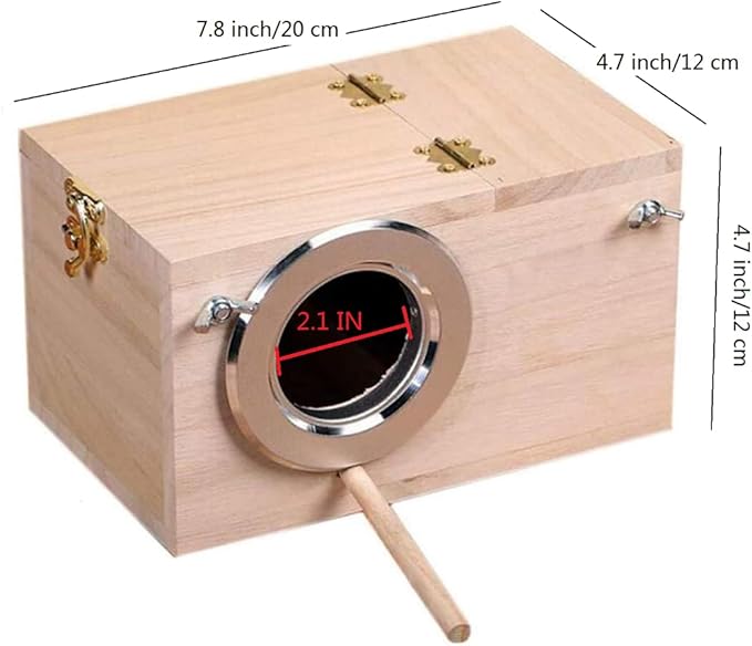 Bird Nest Breeding Box Cage Wood House for Finch Lovebirds Cockatiel Budgie Conure Parrot (S-7.8 X 4.7 X 4.7IN)