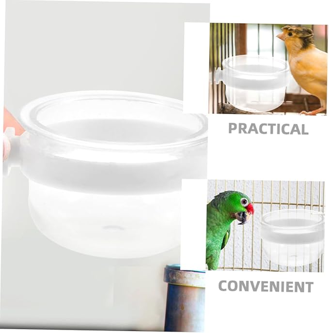 BESPORTBLE 4pcs Removable Parrot Feeder Dish Plastic Bird Food Bowl for Easy Hanging for Parrots and Pets Sturdy and Convenient Design