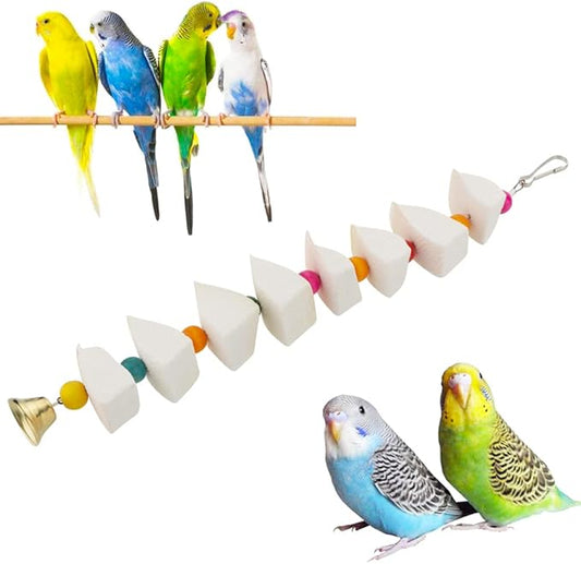 DQITJ Bird Cuttlebone Chew Toy, Natural Calcium Cuddle Bone Sharp Beaks Cage Toy for Parrot Budgie Conure Cockatiel (8 Pcs in a Bunch)