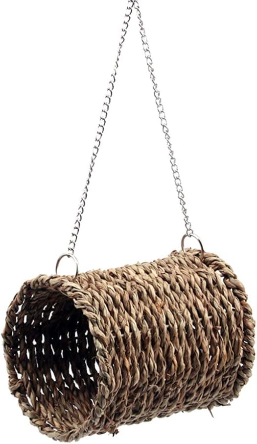 POPETPOP Seagrass Bird Hut - Bird Tent Snuggle Toy Sea Grass Bird & Small Animal Snuggle Hut
