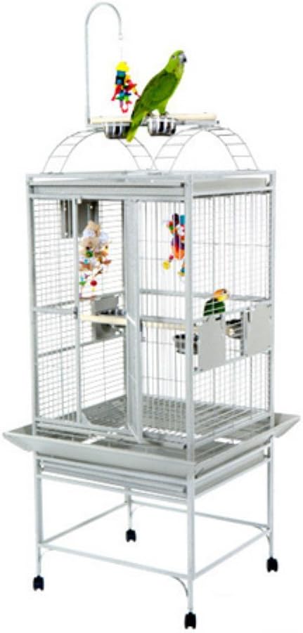 A&E Cage 8002422 White Play Top Bird Cage with 5/8" Bar Spacing, 24" x 22"