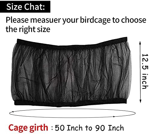 Universal Bird Cage Seed Catcher,Seed Catcher Guard Net Cover,Parrot Nylon Mesh Net Cover,Soft Airy Cage Net Stretchy Skirt for Round Square Cages
