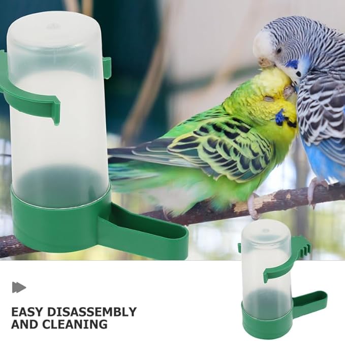 Kisangel Spillproof Bird Water Dispenser for Cage 3.34X2.75X1.57 Inch Automatic Parrot and Small Bird Waterer 12Pcs Set Easy to Clean Drinkers for Parakeet Pigeon