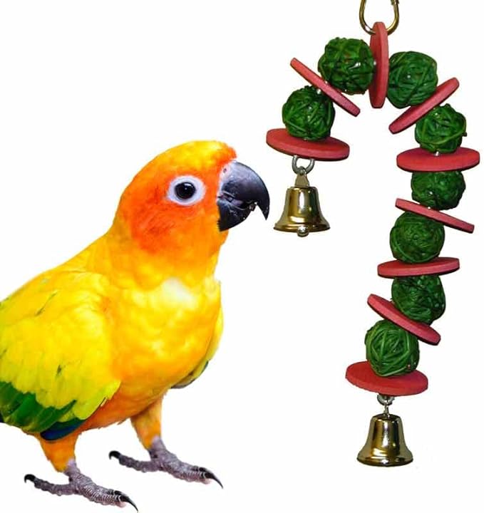 Super Bird Creations SB186 Vine Ball Candy Cane Bird Toy, Small/Medium Bird Size, 9" x 4"