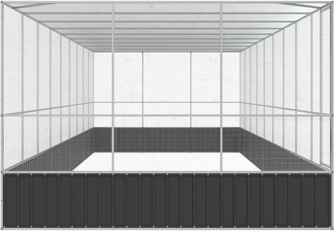 Galvanized Steel Large Flight King Bird Cage with Extension, Steel Outdoor Aviary, Outdoor Indoor Large Bird Cage Aviary Pet House for Cockatiels African Parakeets, 366.9"x120.9"x83.5",-317