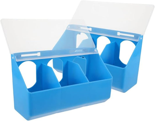 Totority 2pcs Three Pigeon Feeder Lid Hanging Bird Feeding Cups for Pigeon and Poultry Multi-Functional Plastic Feeders for Easy Access to Food and Water Promoting Healthy Diet