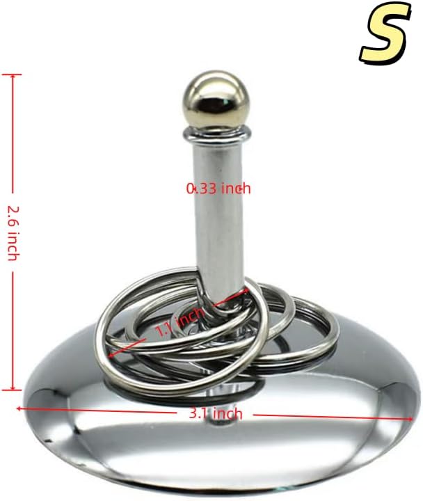 Fosrion Stainless Steel Parrot Ring Toss Toy, Interactive Training & Enrichment Toy for Parrots – Bite-Proof, Anxiety Relief, Exercise Fun for All Kinds of Parrot (Small)