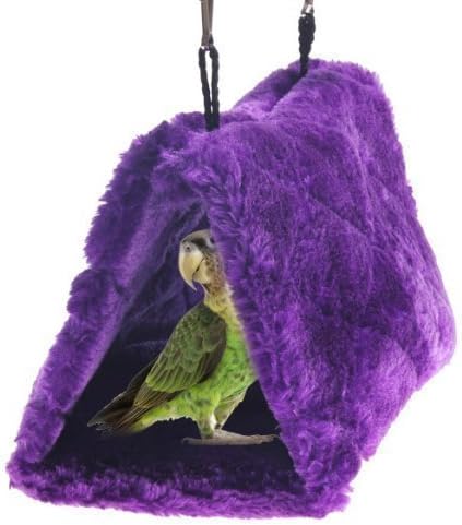 Pesp Pet Bird Nest Hammock Hanging Cave Cage Plush Snuggle Happy Hut Tent Bed (Small)