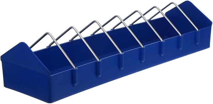 BESPORTBLE Thickened Plastic Food Tank for Birds Versatile Feeding Trough with Multiple Slots for Pigeons Parrots and Small Birds - Easy to and Maintain (15.24X4.13X3.15 Inch)