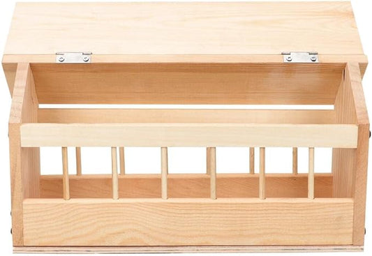 Pigeon Feeding Trough Bird Feeding Dish Dispenser Wooden Feeder Wooden Feeder Food Tool Chicken Duck Poultry House (60cm 22 Holes)