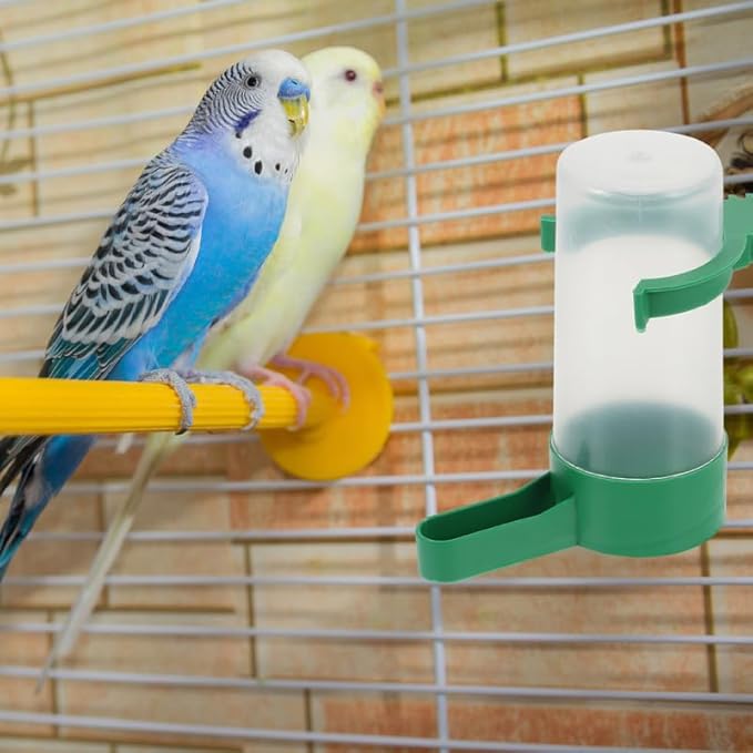 Kisangel Spillproof Bird Water Dispenser for Cage 3.34X2.75X1.57 Inch Automatic Parrot and Small Bird Waterer 12Pcs Set Easy to Clean Drinkers for Parakeet Pigeon
