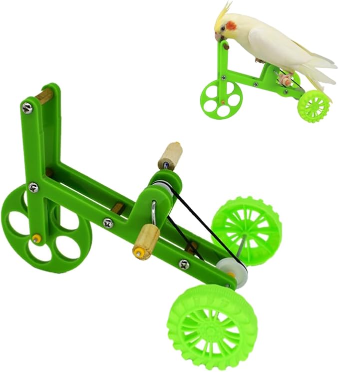 Balacoo Parrot Training Bike: Bird Intelligence Training Toy, Parrot Puzzle Bicycle for Parakeet Macaws African Greys Playtime and Enrichment, 6.69 Inch