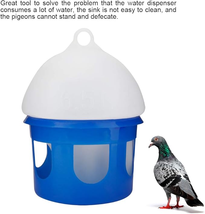CDQL Pigeon Feeder,ABS Plastic Water Dispenser Waterer,Large Capacity Automatic Bird Pigeon Feeder Water Dispenser Waterer (6.5L)