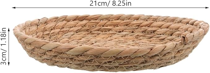 Toddmomy 5pcs Handmade Woven Bird Spawning Nest Flat Base Straw Bird Nest Bed Hatch Roosting for Dove Pigeon Parrot Turtle Quail Sparrow Bird Small Animal Breeding