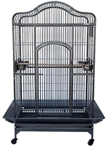 New Large Wrought Iron Open/Close Play Top Bird Parrot Cage, Include Metal Seed Guard Solid Metal Feeder Nest Doors Overall Dimensions: 35.25"Wx29.5"x62"H(With Seed Skirt)