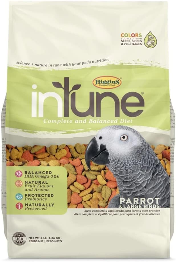 Higgins 2 Pack of Intune Complete and Balanced Diet Parrot Food, 3 Pounds Each