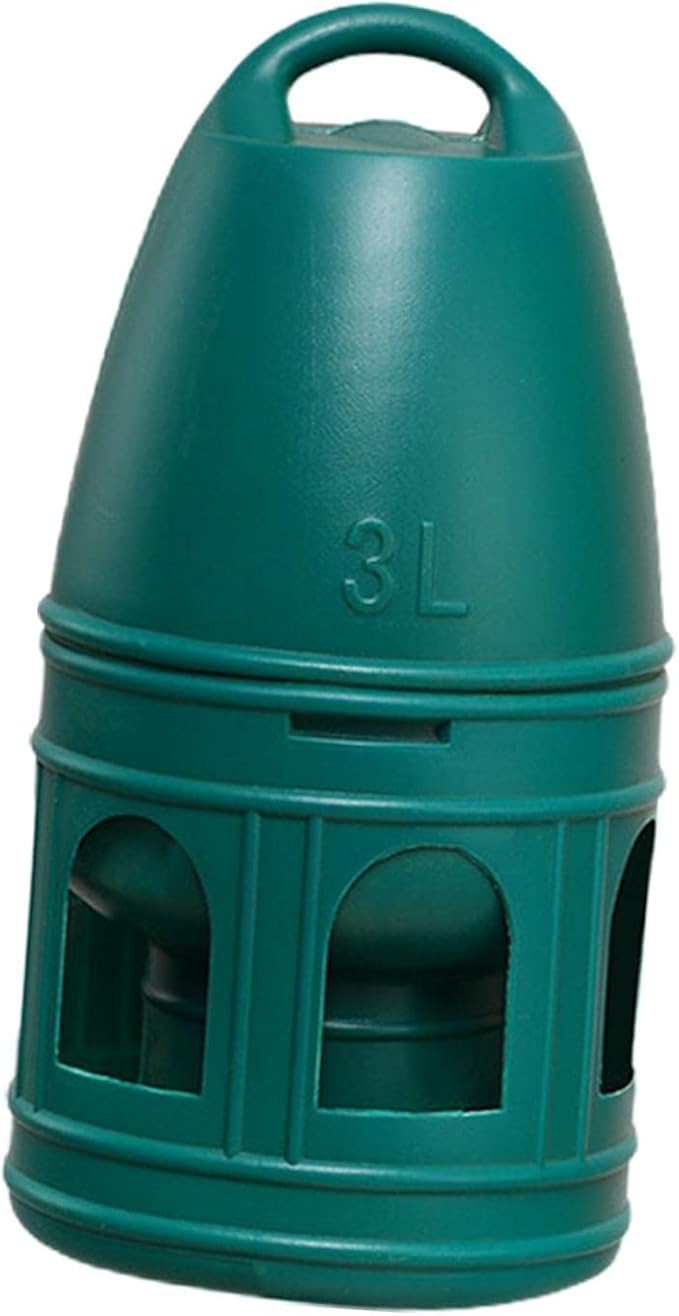 Pigeon Water Dispenser, Large Capacity Bird Water Drinker, Quail Automatic Feeder with Handle Water Pot Container, Green 3L